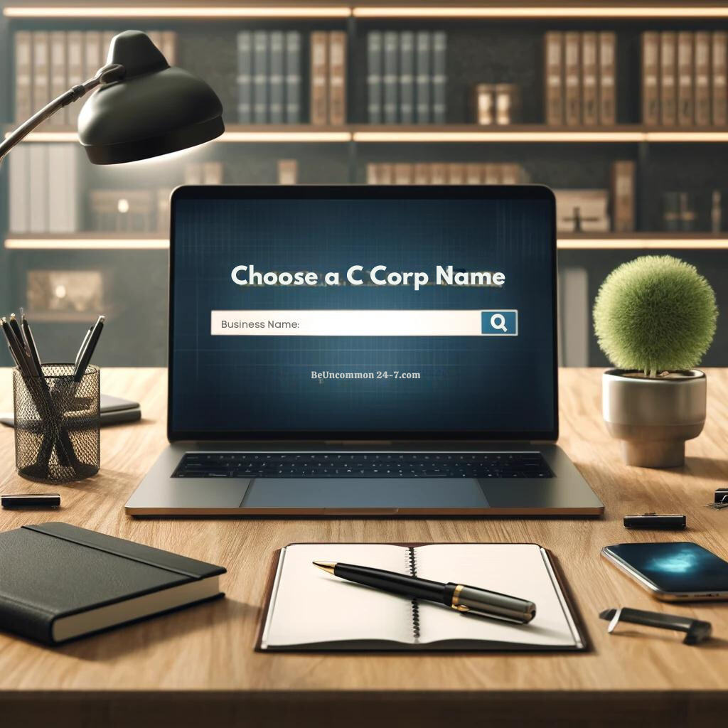 Checklist for starting a C Corporation (C Corp) - Choosing a Corp name by BeUncommon 24-7