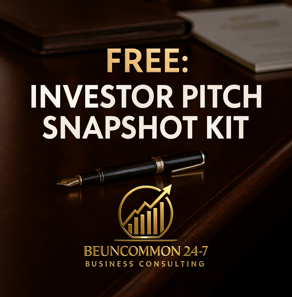 Investor Pitch Snapshot Kit — cover preview